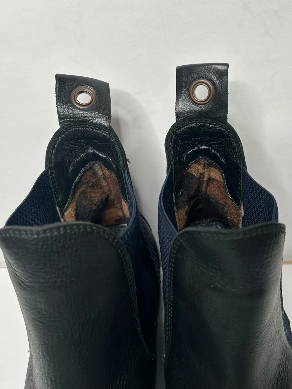 Bueno Florida Chelsea Boots Leather Black Blue Size 40